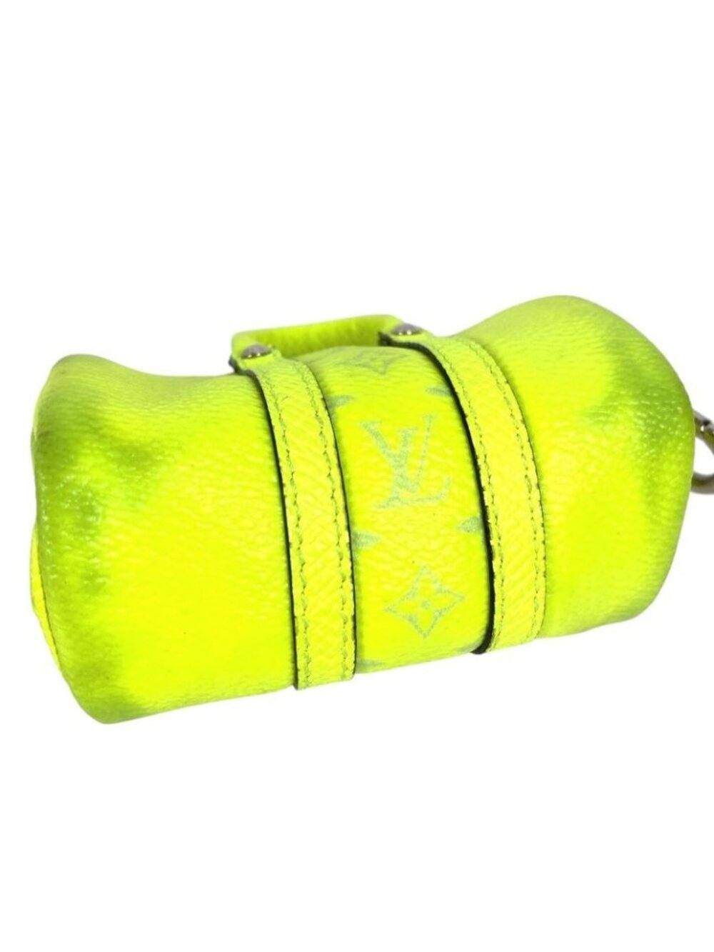 Louis Vuitton Key Holder Porte Cles Mini Keepall Taiga Leather Yellow - Picture 3 of 9